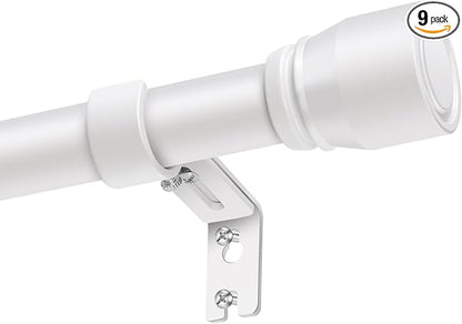 1” Diameter Curtain Rods Itself is 30 to 144 inch 1 Pack Fit 30-142 inch, 66 to 120 inch Window with Heavy Duty Adjustable Rod Matte White Splicing Metal Extra Long Curtain Rod for Windows
