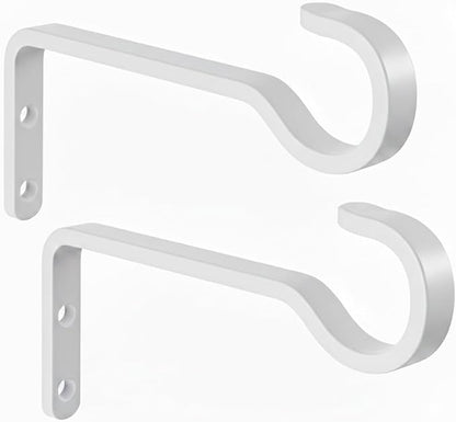 6 Inch 2 Pack Heavy Duty Outdoor Plant Hangers for Hanging Baskets, Iron Hanging Plant Brackets, Metal Plant Wall Hooks for Lantern, Bird Feeder, Windchime, White