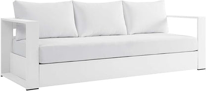 Modway Tahoe Aluminum Outdoor Patio Sofa in White White