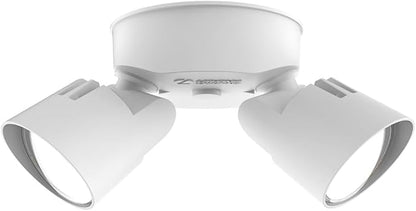 Lithonia Lighting HomeGuard 2-Light LED Outdoor Flood Lights, Wall or Ceiling Mount Outdoor Lights, 4000K Cool White, Round Heads, White, 2-Pack (HGX LED 2RH 40K 120 WH CP2 M2)