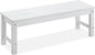 Psilvam Outdoor Bench, Two Person Poly Lumber Porch Bench, Weatherproof Garden Bench That Never Rot and Fade, All-Weather Patio Bench Suit for Garden, Porch, and Park (White)