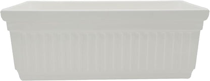 The HC Companies Venetian Window Planter Box w/Drain Plug - Long Planter Box for Windowsills, Balconies & More - Plastic Large Rectangular Outdoor Planters for Herbs & Flowers (30" White, Pack of 1)