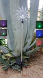 Solar Garden Stake Lights with Color Changing LED or Regular White LED Landscape Path Lights (Set of 2) (Celestial Sun)