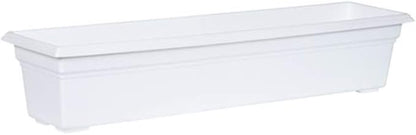 Root & Vessel Countryside Flower Box Planter, White, 30-Inch