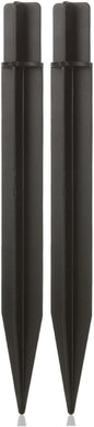 8.25" Reinforced ABS Plastic Solar Ground Spikes - Durable Solar Light Replacement Stakes for Garden, Pathway, Deck, Camping, Christmas Lights (Fits 0.83" Inside Diameter) (Black-2 Pack)