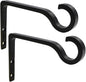 Hanging Plant Bracket 6inch Metal Plant Hook Shepherds Hook Decorative Wall Plant Hanger for Hanging Lanterns, Bird Feeder, Flower Basket, Home Decor Indoor & Outdoor 2 Pack (Black)