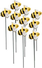 DYJAGYO 10Pcs Bee Garden Stakes Decor, Flower Pot Bed GardenDecorGarden Stakes Decorative, Honey Bee Decor for Yard and Garden, (10Pcs)