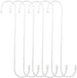 6 Pack 10 inch White Steel Heavy-Duty S Hooks for Kitchen, Bathroom, Garage, Outdoor, Hangers, Towel, Utility, Food, Wall Mount, Decoration, Key Holder, Hat, Plant