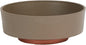 The HC Companies 6 Inch Round Plastic Succulent Capri Bowl 6"x6"x2.25" in Artisan Taupe with Copper Bottom Color