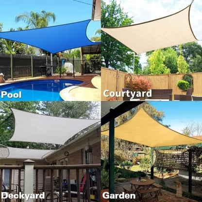 KANAGAWA 10'X10' Sand Custom Size Sun Shade Sail Square UV Block Canopy Cover for Patio Backyard Lawn Garden Outdoor (Customized Available)