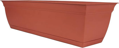 The HC Companies 30" Eclipse Plastic Window Box 7.76"x29.98"x6.57" in Clay Color