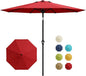 Garvee 10FT Patio Umbrella - Outdoor Table Umbrella with Smooth Crank Lift, Push Button Tilt and 8 Sturdy Ribs - Market Umbrella UV Protection Waterproof for Pool, Deck, Yard, Garden (Red)