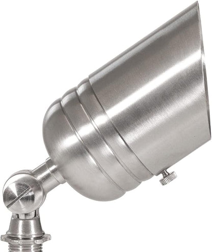 VOLT Fat Boy 12V Stainless Steel Outdoor Spotlight for Low Voltage Landscape Lighting of Yard, Lawn, Garden, Patio, Trees & House