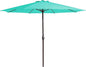 MEWAY 12ft Patio Umbrella Outdoor Table Umbrellas with Crank, Market Umbrella 8 Sturdy Ribs for Deck, Garden, Pool and Backyard, Turquoise