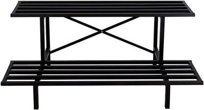 Zhongma 2 Tier Sturdy Metal Plant Stand Heavy Duty Plant Holder for Home Indoor and Outdoor,L45.67 x W17.5 x H14 inch, 440 LBS Capacity & Heavy Duty Construction …