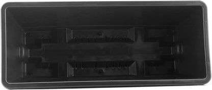 LEXININ 6 Pack 17 Inch Black Plastic Rectangular Window Planter Box, Window Vegetable Planter Box with Trays, Rectangular Flower Pots for Windowsill, Garden, Balcony, Patio, Black
