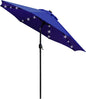 Sunnyglade 9' Solar LED Lighted Patio Umbrella with 8 Ribs/Tilt Adjustment and Crank Lift System (Navy Blue)