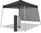 Canopy Tent, 10X10 FT Pop Up Canopy Outdoor Tent Slant Legs with Carrying Bag, Portable Gazebo Shelter - 8X8 FT Canopy Cover (Black with 1 Sidewall)