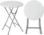 VINGLI 32" Plastic Folding Round Table Bar Height, HDPE Matrial with Gray Metal Finish, High Top Table for Outdoor Party, Cafes, Restaurants, Backyard, Dining Room, Wedding Event,1 Pack, White