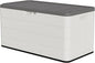 TARKARI Premium Pro Edition 100 Gallon Lockable Resin Deck Box, Waterproof & UV-Resistant Outdoor Storage Box for Outdoor Cushion Storage, Garden Tools & Pool Accessories Storage, White