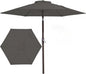 JEAREY 7.5FT Patio Umbrella Market Table Umbrella with 6 Sturdy Ribs, Push Button Tilt/Crank Outdoor Umbrella for Garden, Deck, Backyard, Pool and Beach,Gray