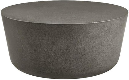 Modway Brion 34 Inch Round Concrete Coffee Table – Indoor/Outdoor Tapered Cylinder Coffee Table – Low Center Table for Living Room or Patio in Gray