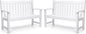 Stoog Outdoor Benches Set of 2, All-Weather HIPS Plastic Garden Bench with 800lb Capacity, Never Fade or Rot, Used for Patio, Porch, Backyard and Park, White