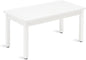 LUE BONA Outdoor Coffee Table Rectangle, HDPS Patio Coffee Tables for Outside, All Weather Patio Coffee Table with Slatted Tabletop for Deck, Garden, Balcony, Indoor or Outdoor Use, White