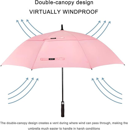 G4Free 47/54/62/68/72 Inch Automatic Open Golf Umbrella Oversize Extra Large Double Canopy Vented Windproof Waterproof Stick Umbrellas