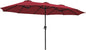 SUPERJARE 15FT Outdoor Umbrella for Patio, Double sided Pool Umbrellas with Fade Resistant Canopy, Large Table Umbrella for Deck, Market, Backyard - Burgundy