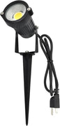 GSS6005 Plug in Spotlight Outdoor, 5W LED Landscape Spotlight 120V, 3000K Warm White, Metal Construction with Ground Stake, 3ft Cord and Plug, Black