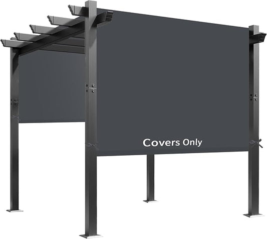 Universal Waterproof Pergola Canopy Shade Cover Replacement - 17'x6.8' Outdoor Sun Shades Canopy Top for Patio Gazebo Deck Balcony Porch, Cover Only (Dark Gray)