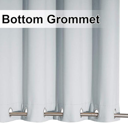 NICETOWN 2 Panels Outdoor Curtains for Patio Waterproof Grommet Top & Bottom, Windproof Thermal Insulated Heat & Sound Blocking Outdoor for Pergola Gazebo, Greyish White, W84 x L84