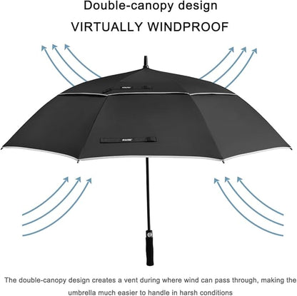 G4Free 47/54/62/68/72 Inch Automatic Open Golf Umbrella Oversize Extra Large Double Canopy Vented Windproof Waterproof Stick Umbrellas