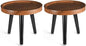 Indoor Plant Stand,Wood Mid Century Plant Table in Walnut Finish,Tall Plant Stand for Flower Pot,Modern Round Small Side End Table with Raised Design (Walnut, 12"x10.8" 2 Pack)