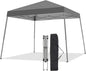 Canopy Tent, 10X10 FT Pop Up Canopy Outdoor Instant Tent Slant Legs with Carrying Bag, Portable Gazebo Shelter for Patio Deck Garden and Beach - 8X8 FT Canopy Cover (Dark Grey)