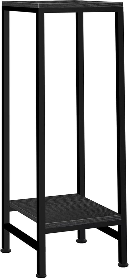 Plant Stand Indoor, Tall Plant stands for Indoor Outdoor Plants, 2 Tier Heavy Duty Plant Shelf 31" Metal Pedestal Stand Modern Corner Flower Stand for Patio, Living Room, Balcony(Black)