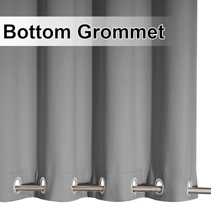 NICETOWN Outdoor Patio Curtains Extra Wide 84 in, Waterproof & Windproof Patio Shades, Rustproof Top and Bottom Grommet Thermal Insulated Drape for Porch/Cabana, Silver Gray, 2 Pieces, W84 x L84