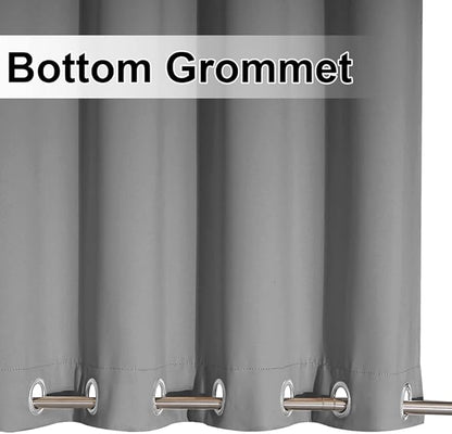 NICETOWN Outdoor Patio Curtains Extra Wide 84 in, Waterproof & Windproof Patio Shades, Rustproof Top and Bottom Grommet Thermal Insulated Drape for Porch/Cabana, Silver Gray, 2 Pieces, W84 x L95