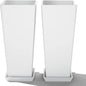 FENCY Set of 2 Tall Planters for Outdoor Plants, 24 Inch Large Tapered Pots with Drainage Trays, Weather-Resistant Plastic Plant Containers for Patio, Porch, Garden, Front Door Decor,White