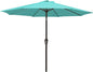 MEWAY 9ft Patio Umbrella Outdoor Table Umbrellas with Push Button Tilt and Crank, Market Umbrella 8 Sturdy Ribs for Deck, Garden, Pool and Backyard, Turquoise