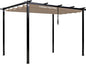 10' X 10' Pergola Shade Cover for Outdoor Retractable Durable Fabric Canopy Replacement Top Only, Sun Shade for Outside (Beige)