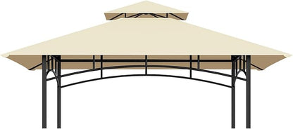 Grill Gazebo Replacement Top, 5 * 8 Outdoor BBQ Top Cover, Double Layer BBQ Gazebo Top Canopy for Model #L-GG001PST-F(Beige)