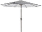 MEWAY 9ft Patio Umbrella Outdoor Table Umbrellas with Push Button Tilt and Crank, Market Umbrella 8 Sturdy Ribs for Deck, Garden, Pool and Backyard, Black-white-striped