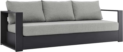 Modway Tahoe Aluminum Outdoor Patio Sofa in Gray Gray