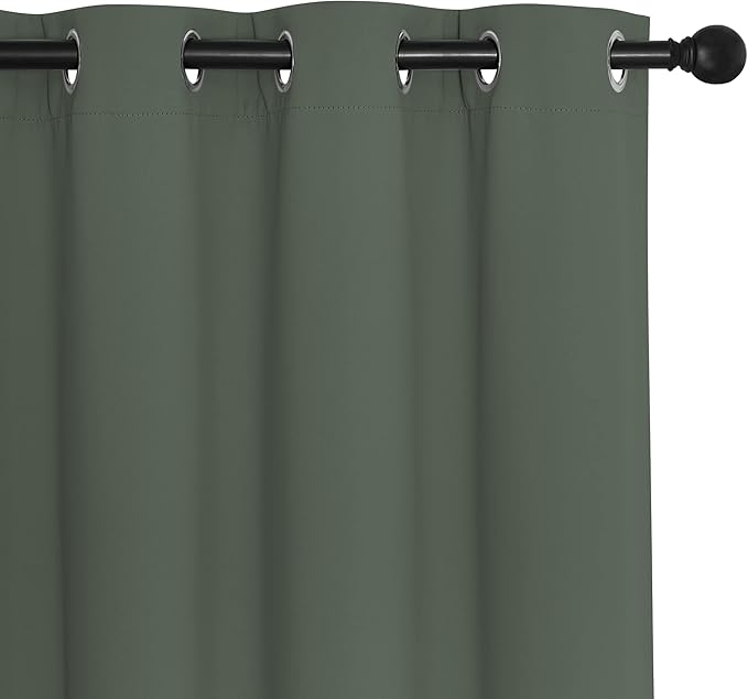 NICETOWN Blackout Sliding Glass Door Curtains, Room Darkening Thermal Insulated Curtains for Living Room Bedroom, Extra Wide Window Drapes, 1 Panel, W80 x L118, Dark Mallard