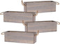 Wooden Planter Box with Handle I Rustic Barn Wood, Plastic Liner l Garden Decor l Restaurant and Wedding Decorations l Wedding Table Centerpiece (12x4 w Handle Set of 4, Natural)