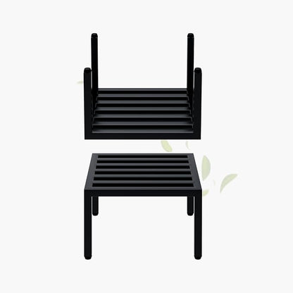 Zhongma 2 Pack 12" Fully Assembled Sturdy Potted Plant Stand Flower Pot Holder Heavy Duty Construction, No Installation Square Low Plant Stand 12 x 12 x 7.87 inch for Home Indoor and Outdoor, Sturdy plant riser and saucer