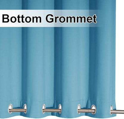 NICETOWN Outdoor Curtain for Patio Extra Long 120" L, Waterproof & Windproof Top and Bottom Rusrproof Grommets Block The Sun & Heat, Privacy Protect for Cabana/Porch, 52" W, 1 Panel, Teal Blue