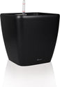 Dexceder 18x17 Self Watering Planter with Wheels Indoor Outdoor, Inner Mat Design, Thickened Large Floor Standing Flower Plant Pot with Water Level Indicator (Black Matte)
